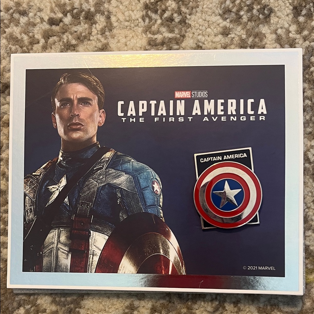 Marvel Captain America Shield Emblem Pin - Red, Blue, Silver